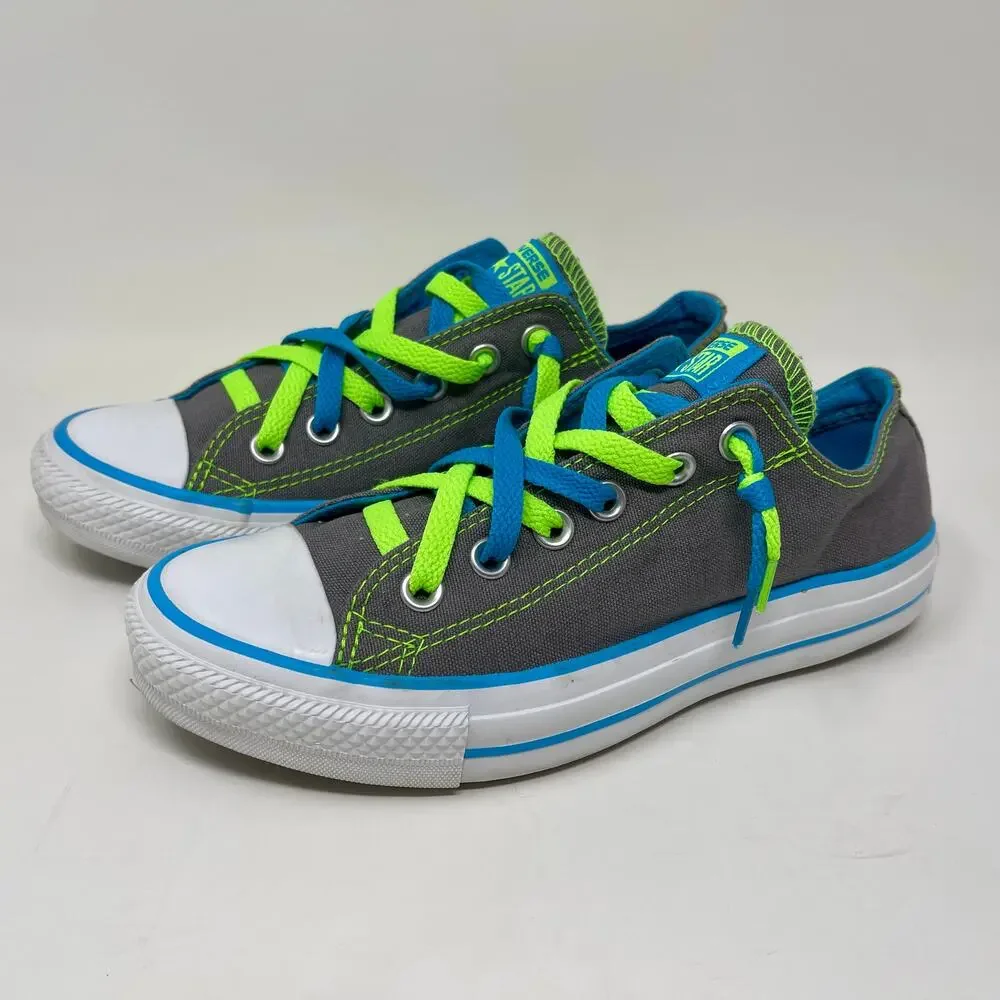 Converse All Star Kriss Cross Sneakers Womens Sz 7 Sporty Gray White J.6.8